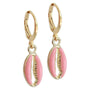 Boucles d'oreilles gold shell purple