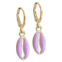 Earrings gold shell coral