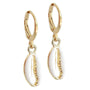 Earrings gold shell coral