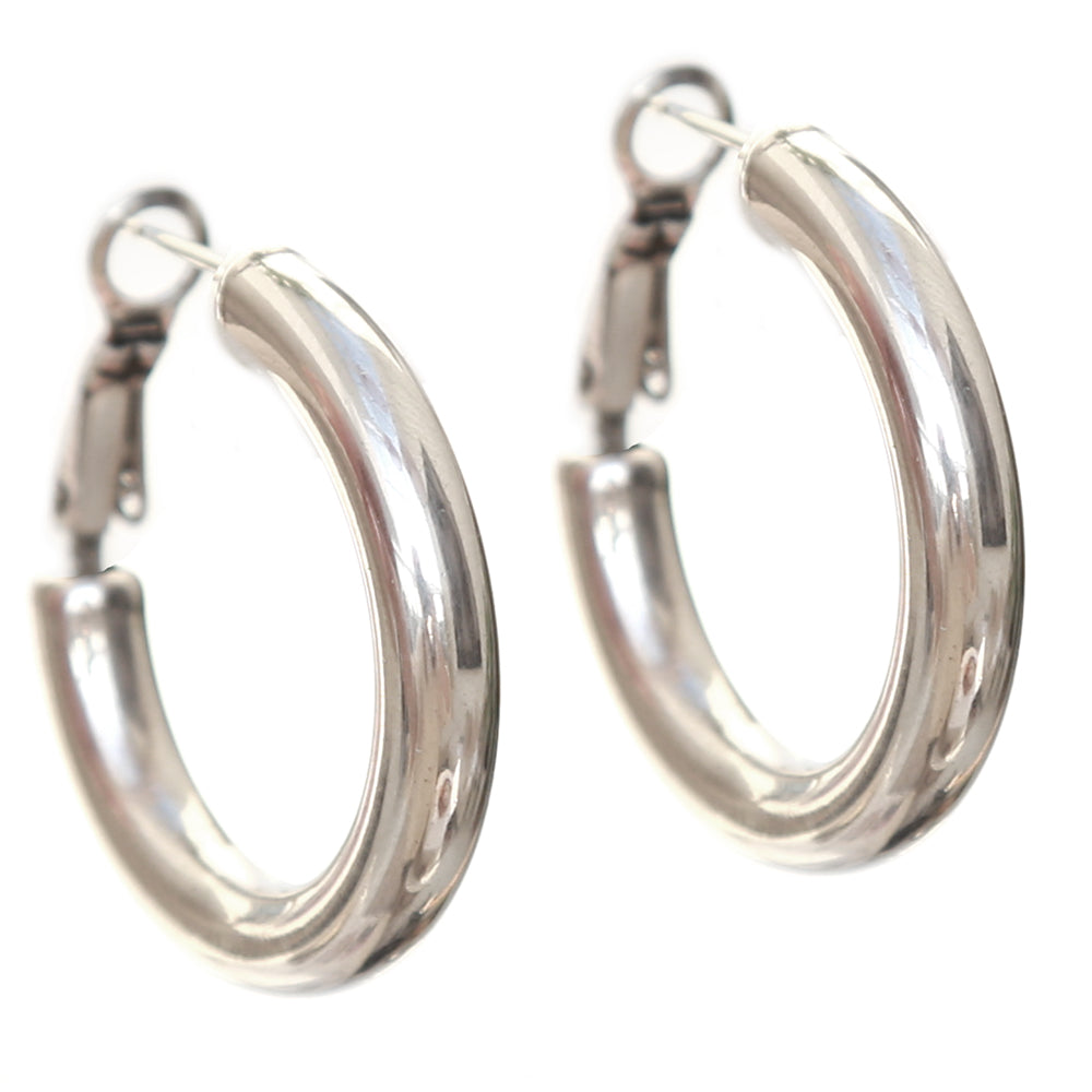 Silver hoops small