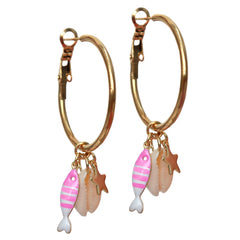 Boucles d'oreilles pêche rose