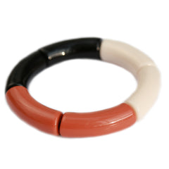 Bracelet penne black brown cream