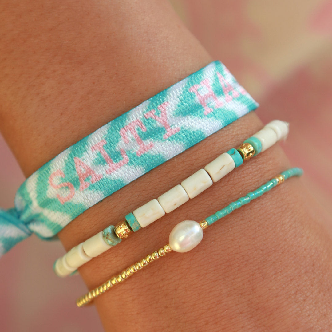 Armband miyuki parel turquoise