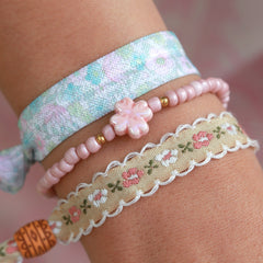 Bracelet clover stone light pink