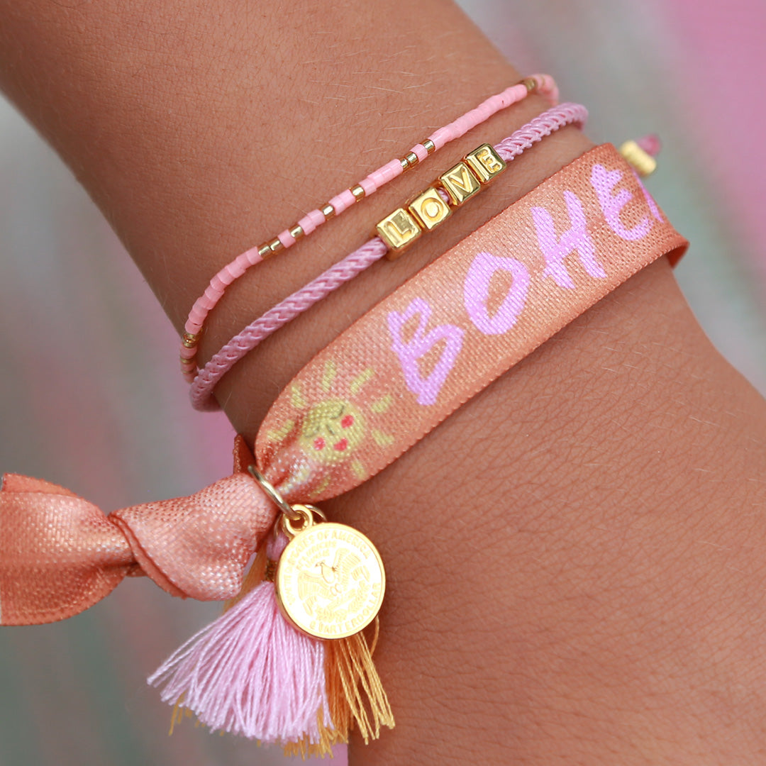 The love bracelet gold pink