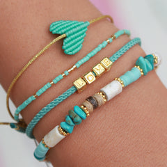 Le bracelet love or turquoise