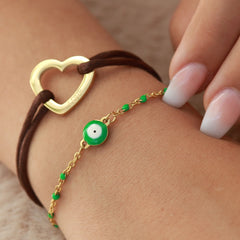 Bracelet greek eye green