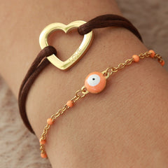 Bracelet greek eye orange