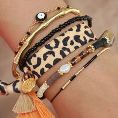 Bracelet jonc doré en bambou