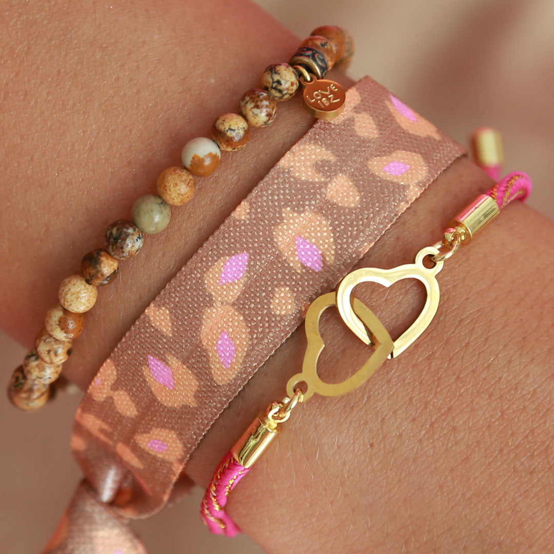 Bracelet hearts pink gold