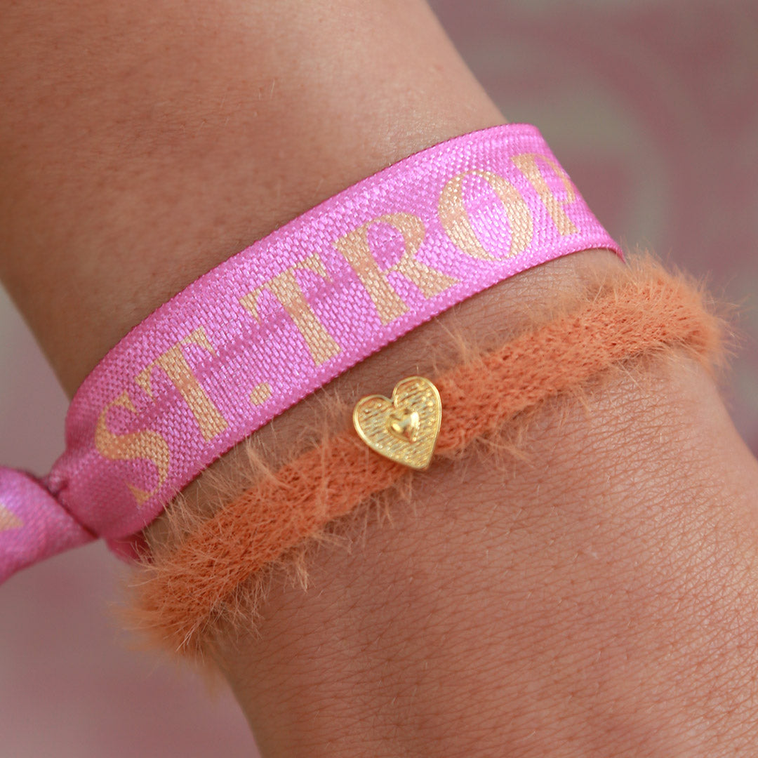 Fluffy apricot bracelet