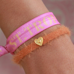 Bracelet fluffy abricot