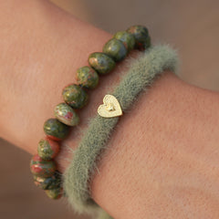 Armband unakite groen