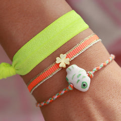 Woven bracelet clover orange