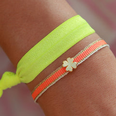 Woven bracelet clover orange