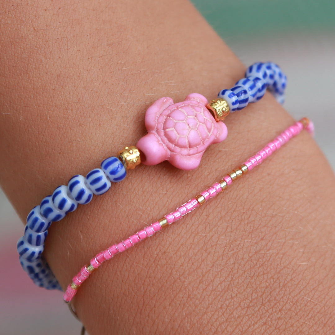 Bracelet pink turtle