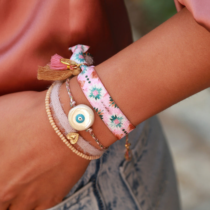 Bracelet fluffy old pink