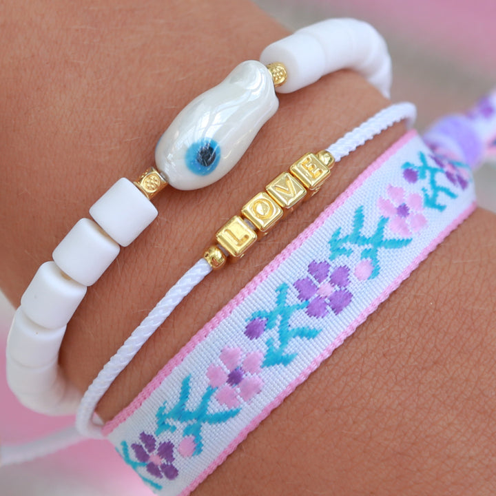 Armband colorful fish white