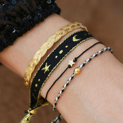 Bracelet golden ball black