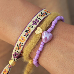 Set armbanden purple bouquet