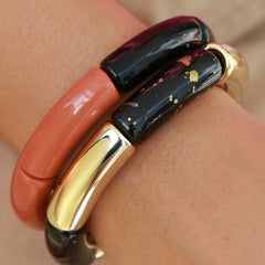 Bracelet penne black brown cream