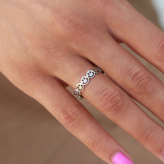 Bague en argent smiley