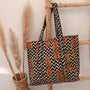 Sac bandoulière imprimé bloc orange automne