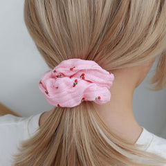 Scrunchie kers roze