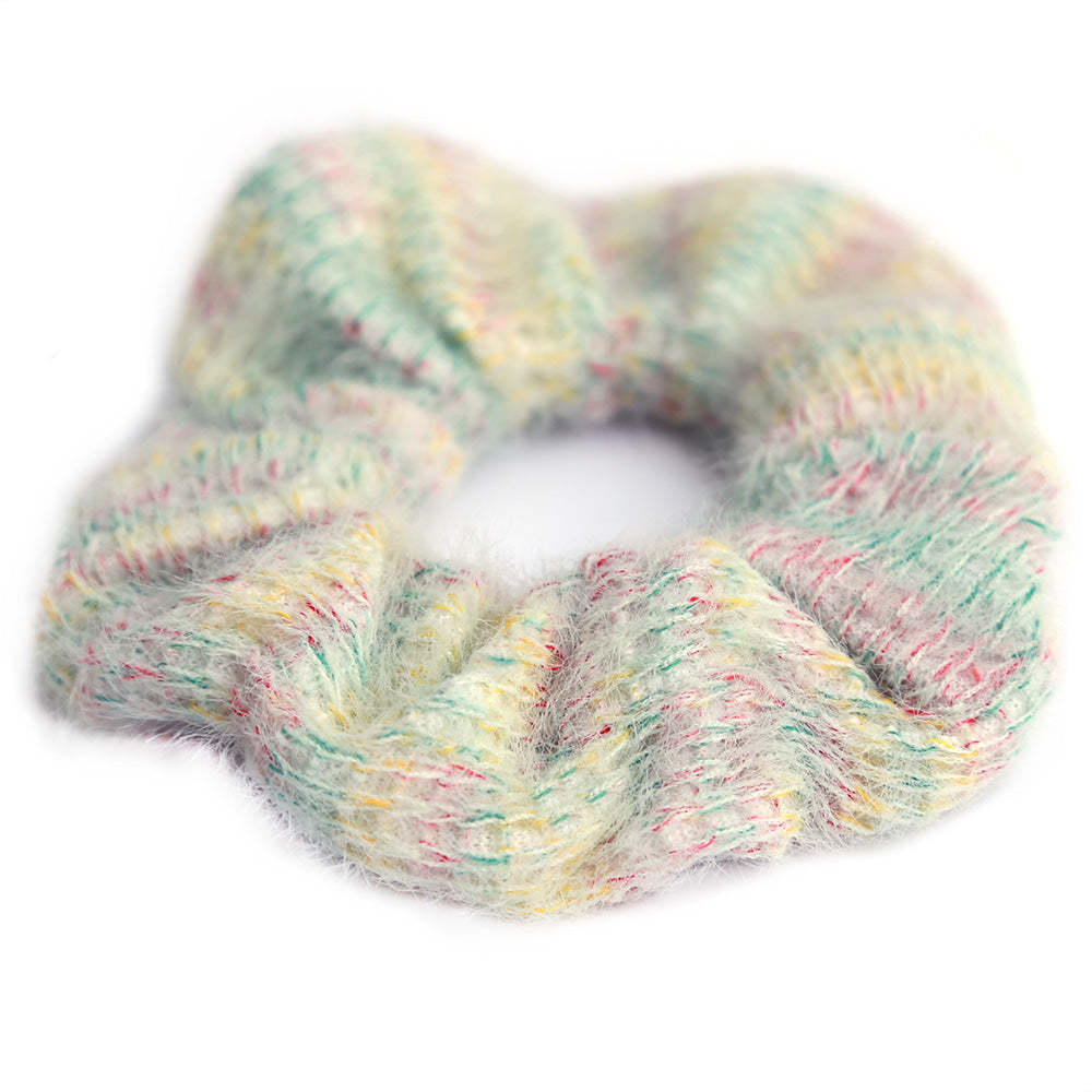 Scrunchie knitted green melee