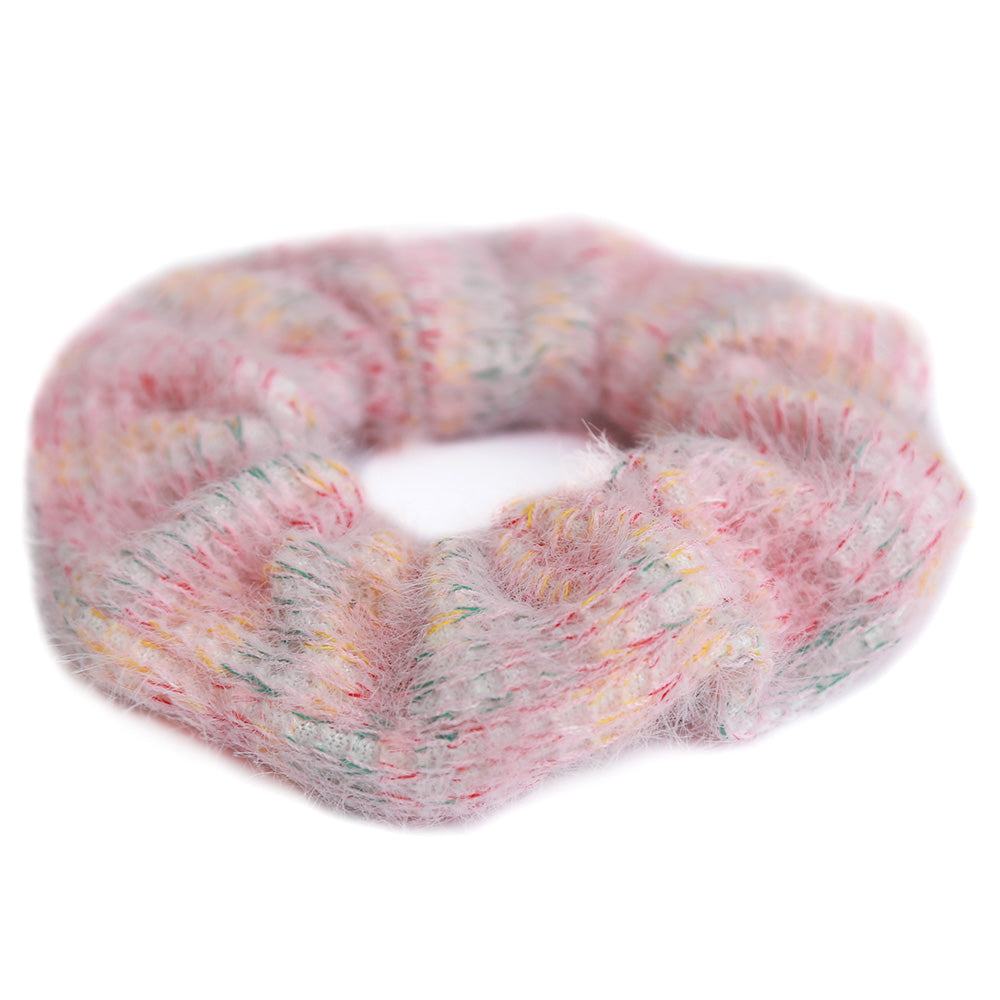 Scrunchie knitted pink melee