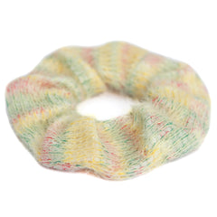 Scrunchie knitted yellow melee