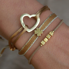 Set of bracelets clover gold