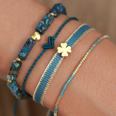 Armband mon amour blauw/groen