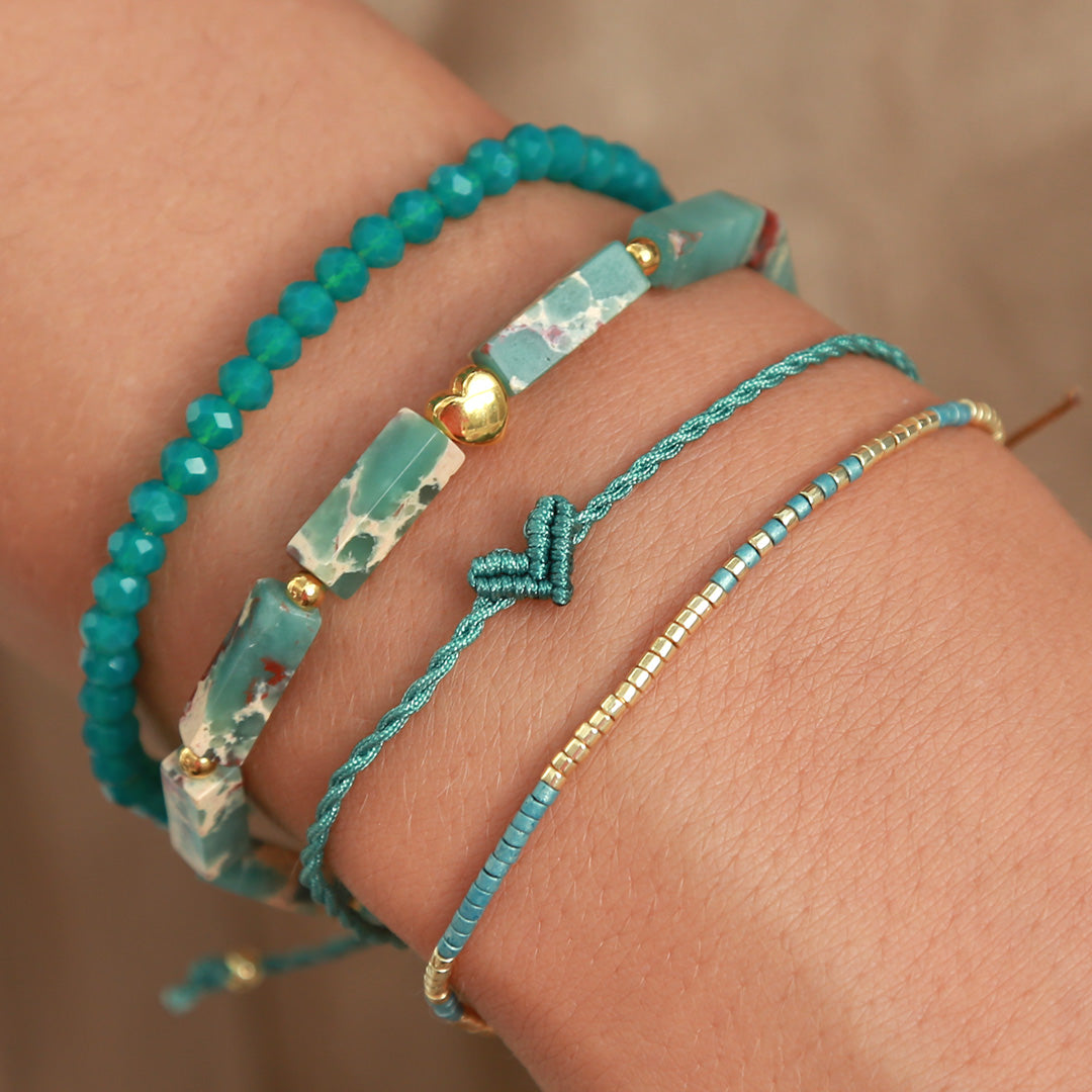 Armband mon amour zeegroen