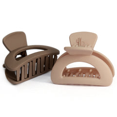 Hair clip set of 2 caramel/latte