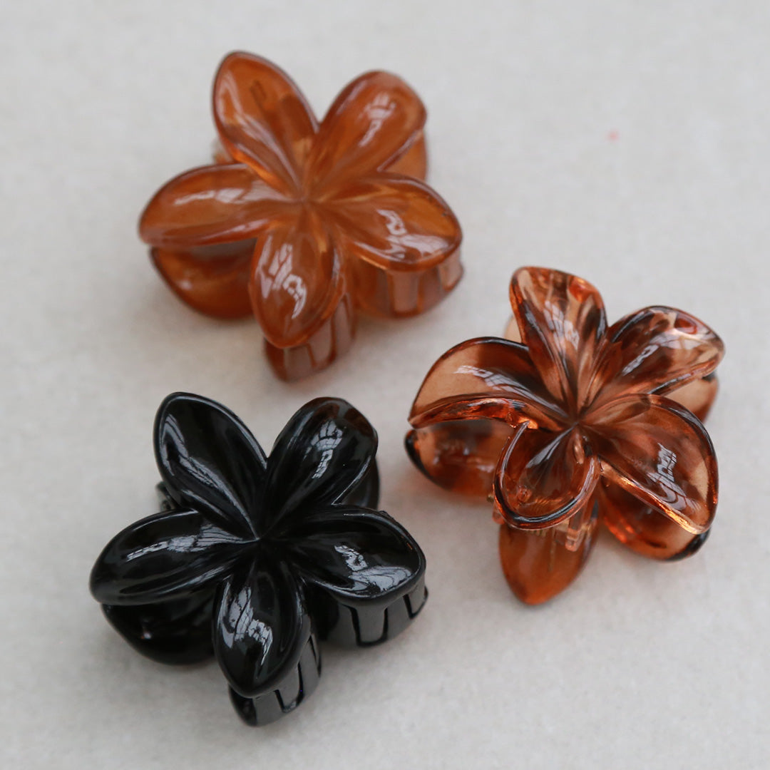 Barrette à cheveux set de 3 fleurs marron