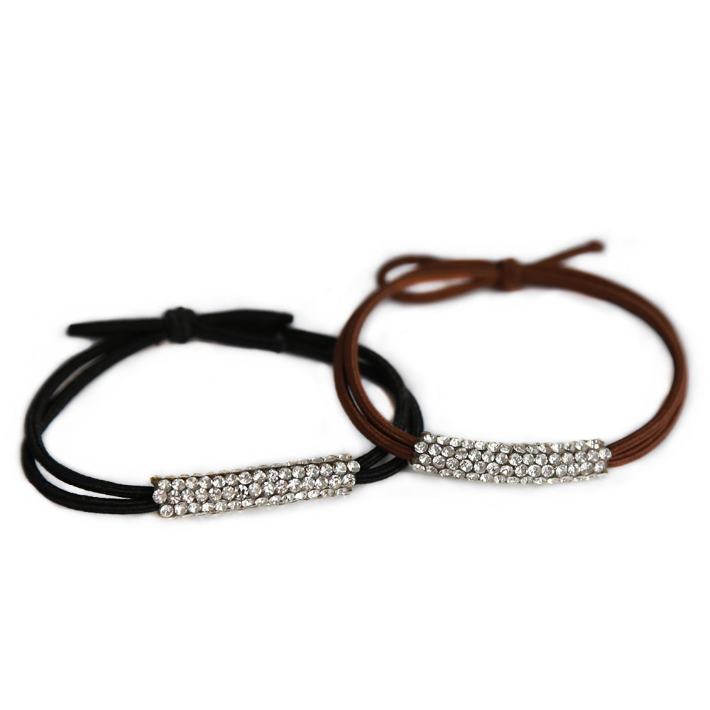 Rhinestone hair elastic set of 2