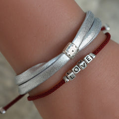 The love bracelet burgundy silver