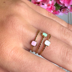 Gold ring pastel colors