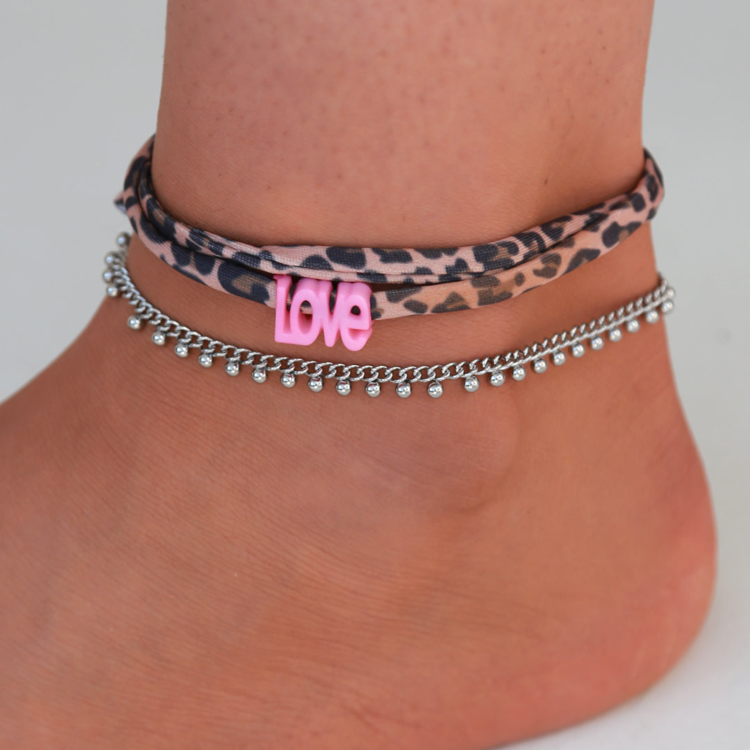 Ankle bracelet leopard love - choose your own color!