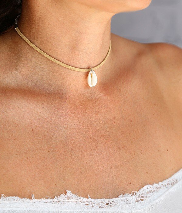 Choker shell naturel