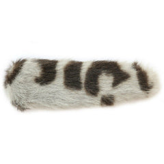 Haarspange faux fur leopard grey