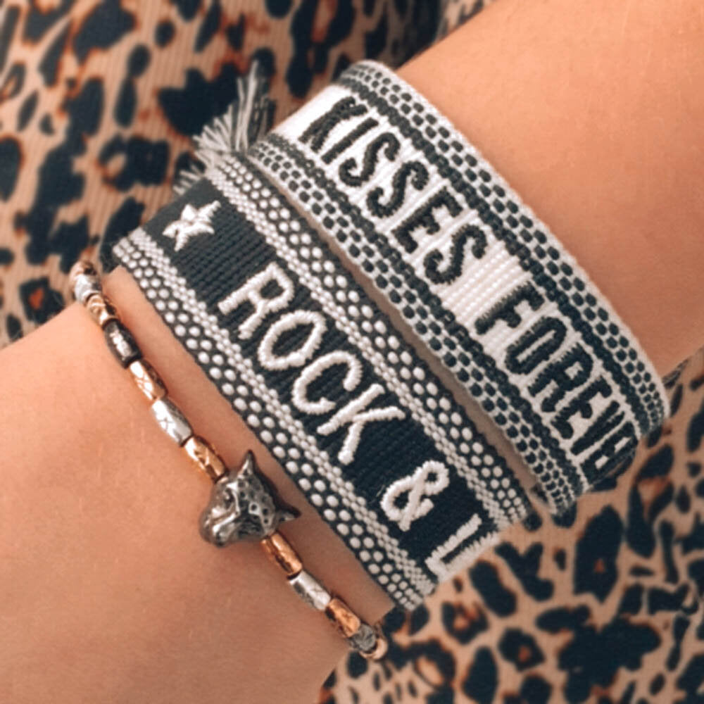 Woven bracelet rock & love