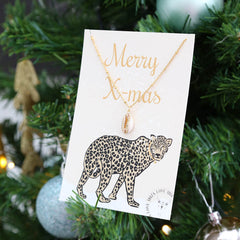 Card - Merry x-mas leopard