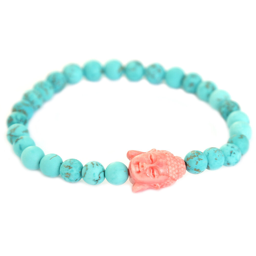 Buddha armband turquoise coral