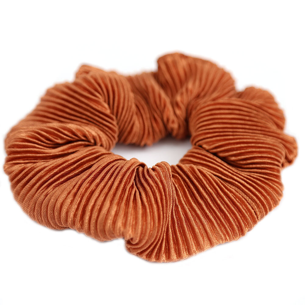 Scrunchie plisse cognac