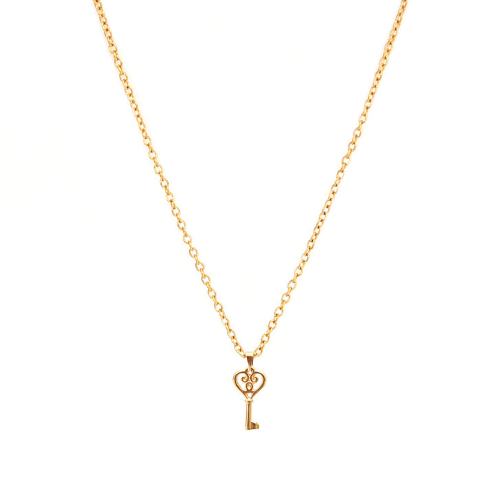 Collier en or heart key