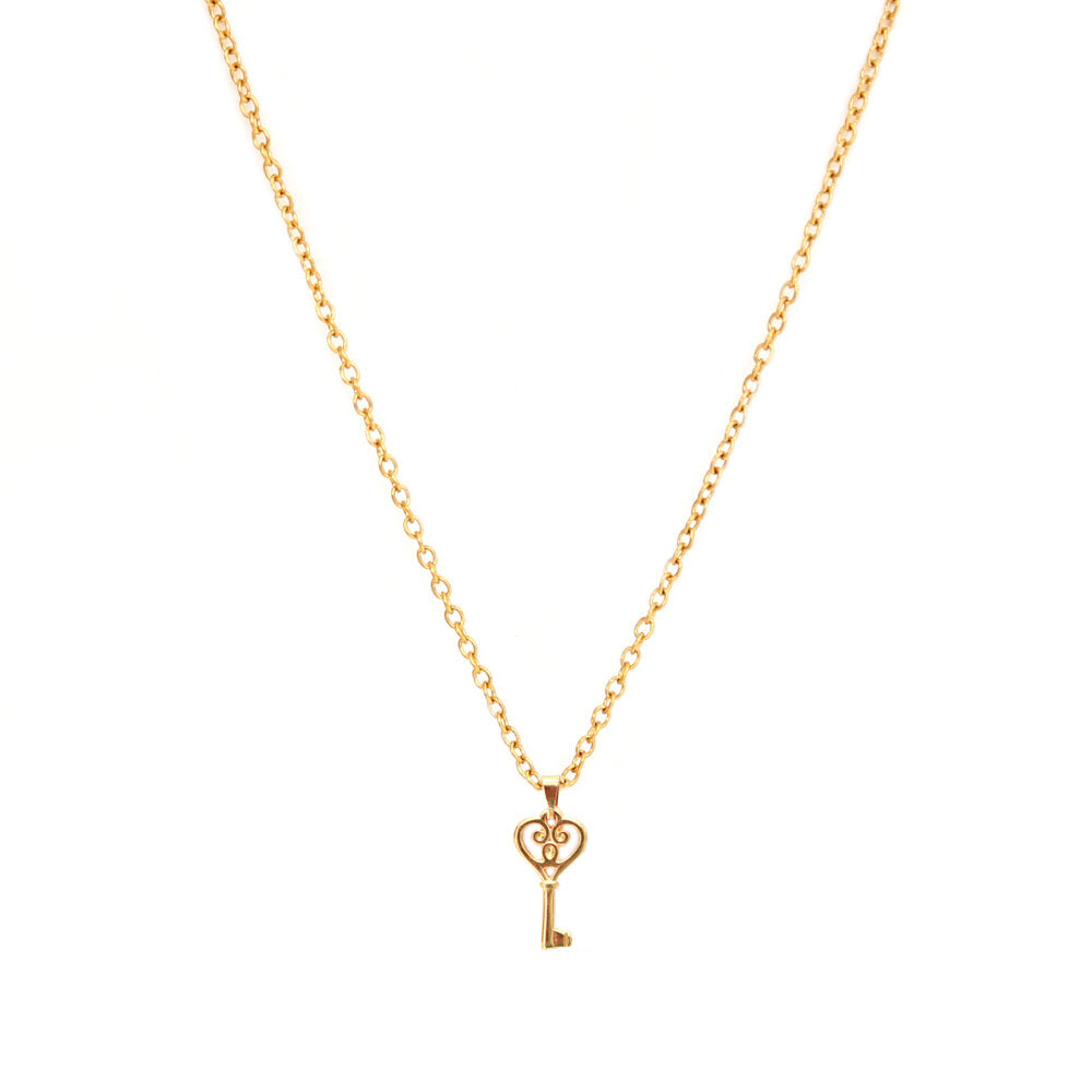 Collier en or heart key