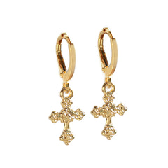 Boucles d'oreilles en or Ibicenco cross