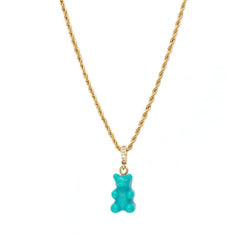 Goldene Kette bear with me turquoise